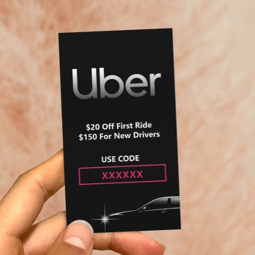 Customizable Uber Driver Professional Referral Business Card