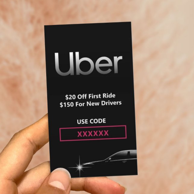 Uber Driver Professional Referral Business Card (Creator Uploaded)