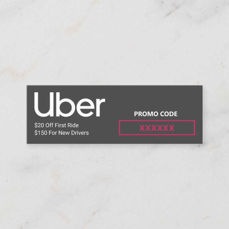 Uber Driver Promo Code Referral Mini Business Card Zazzle