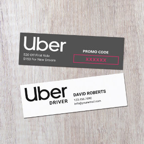 Uber Driver Promo Code Referral Mini Business Card