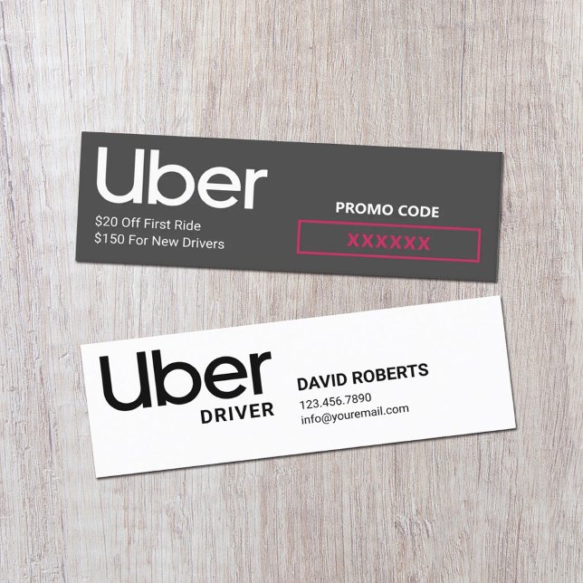 Uber Driver Promo Code Referral Mini Business Card (Creator Uploaded)