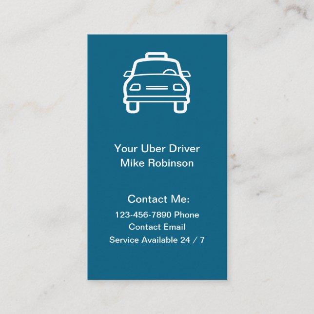 Uber Driver Simple Contact Business Cards (Front)