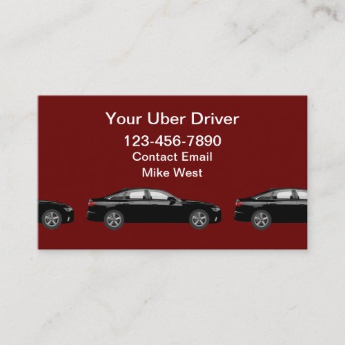 Uber Driver Simple Easy To Read Business Cards
