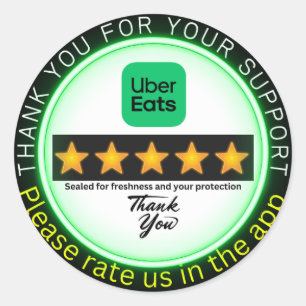 Uber Eats Delivery Sticker Door Dashing Driver