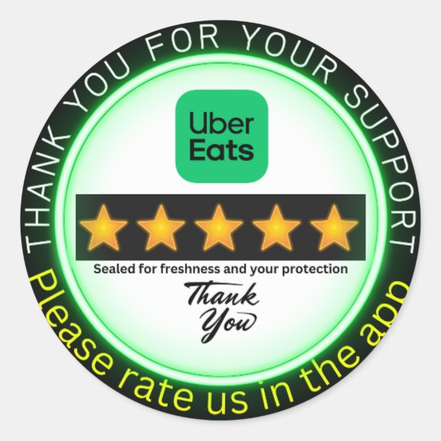 Uber Eats Delivery Sticker | Door Dashing | Driver (Front)