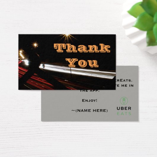 Uber Eats Order Thank you Business Card (Desk)