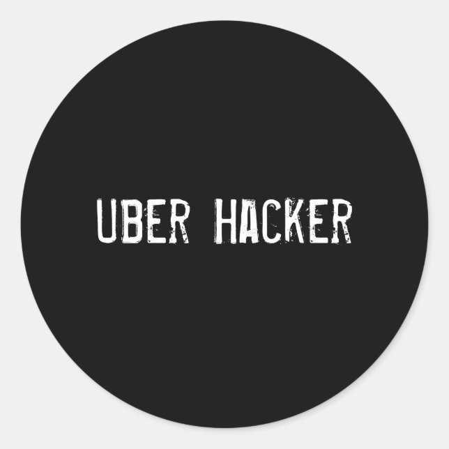Uber Hacker Classic Round Sticker (Front)