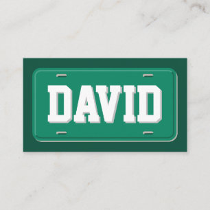 Uber Lyft Driver Green and White License Plate Business Card