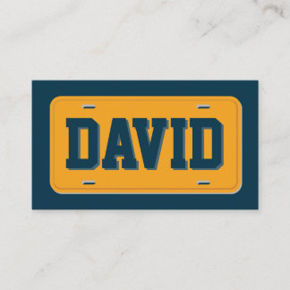 Uber Lyft Driver Orange and Blue License Plate Business Card