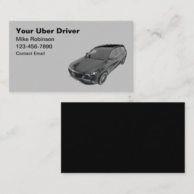 Uber Ride Hailing Luxury Business Cards (Front/Back)