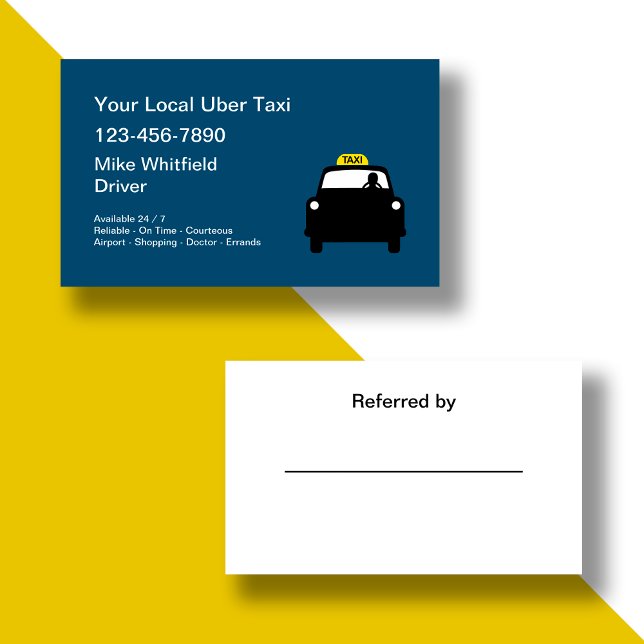 Uber Taxi Ride Sharing Courier Business Card (Creator Uploaded)