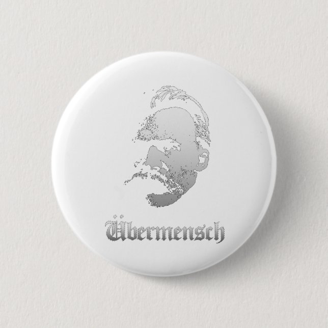 Ubermensch – Friedrich Nietzsche Best German Philo Button (Front)