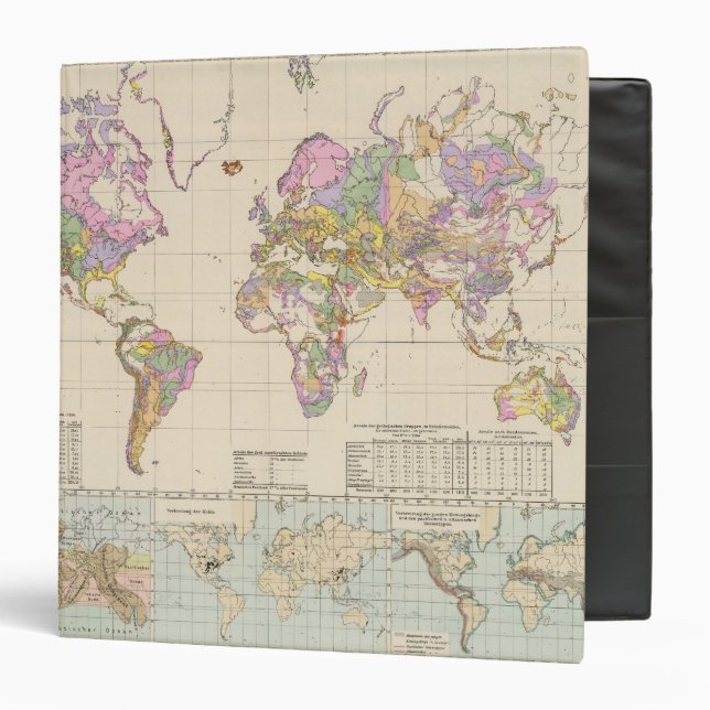 Ubersicht der Erde - Overview of the Earth Map 3 Ring Binder (Front/Inside)