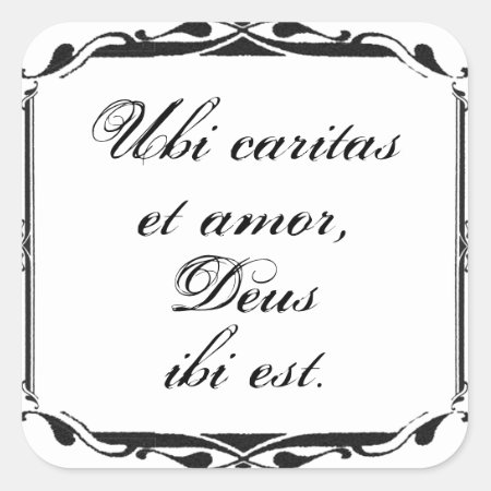 Ubi Caritas Et Amor Wedding Sticker Template