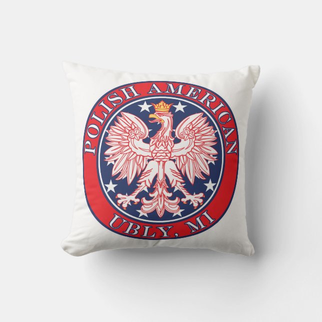 Ubly Michigan Polish Throw Pillow (Front)