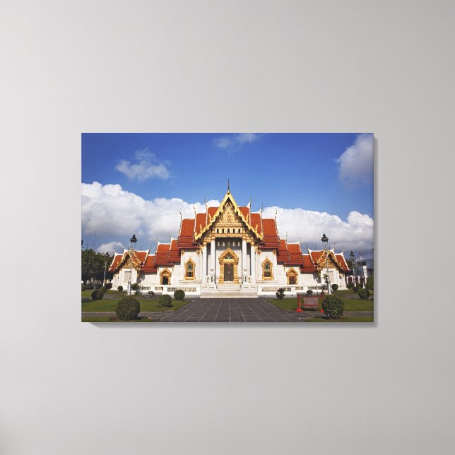 Ubosot Hall or Bot, Wat Benchamabophit, Bangkok, Canvas Print (Front)