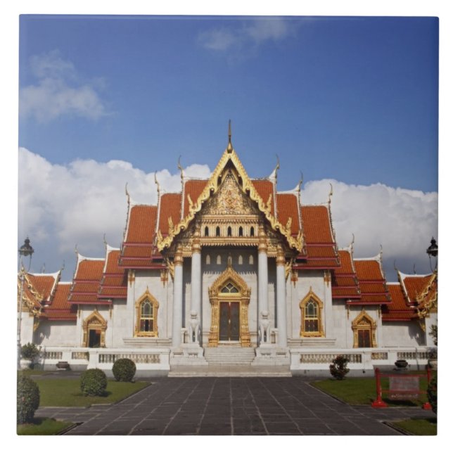 Ubosot Hall or Bot, Wat Benchamabophit, Bangkok, Tile (Front)
