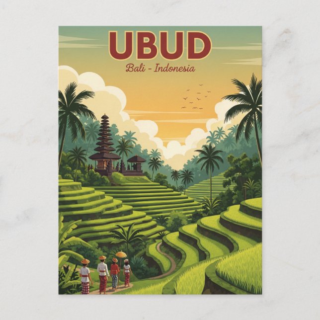 Ubud Bali Indonesia Travel Postcard (Front)