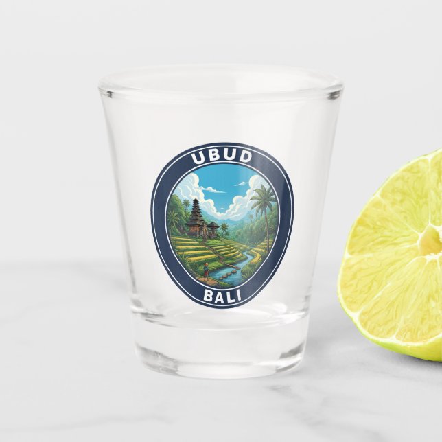 Ubud Bali Indonesia Travel Shot Glass (Front)