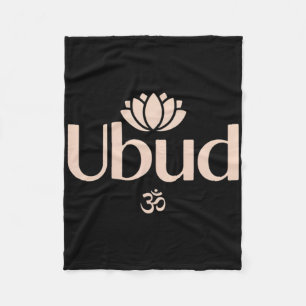 Ubud Li Aum Om Spiritual Lotus Flower Meditation Y Fleece Blanket