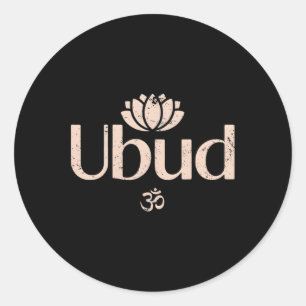 Ubud Li Om Spiritual Lotus Travel Meditation Yoga Classic Round Sticker