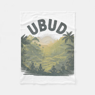 Ubud Li Rice Fields Jungle Meditation Yoga Fleece Blanket