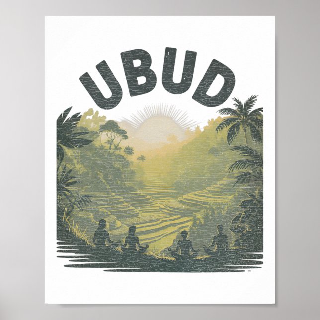 Ubud Li Rice Fields Jungle Meditation Yoga  Poster (Front)