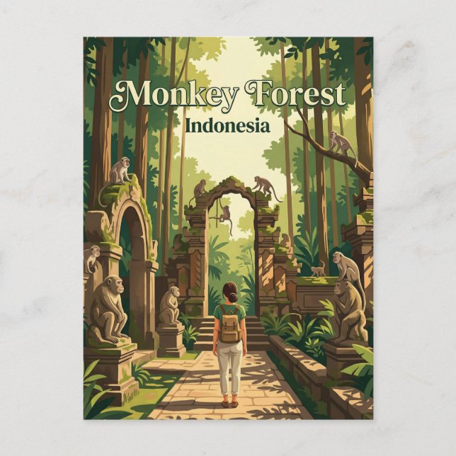 Ubud Monkey Forest Indonesia Postcard (Front)