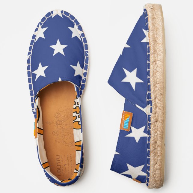 Ubuntu Afridrilles Espadrilles - White Stars (Side)