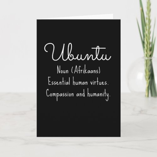 Ubuntu Afrikaans wording Card