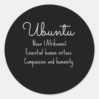 Ubuntu Afrikaans wording Classic Round Sticker