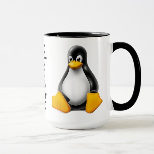 Ubuntu coffee mug with logo and Tux