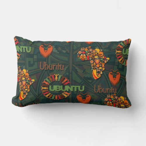 Ubuntu _ I am because we are Lumbar Pillow