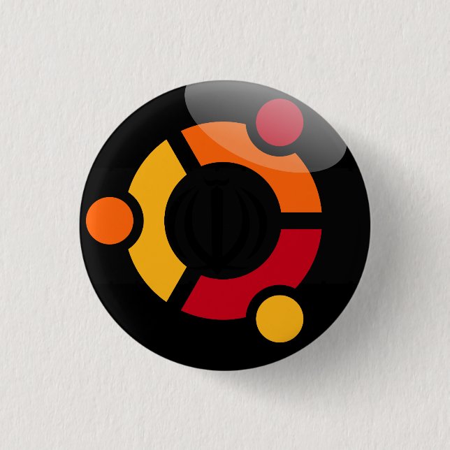 Ubuntu Linux badge Pinback Button (Front)