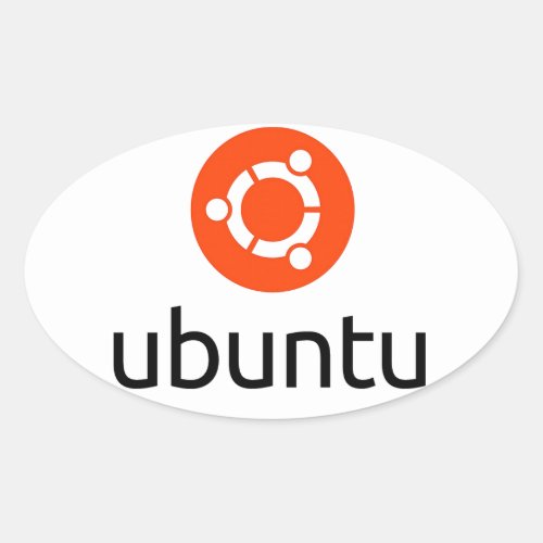 Ubuntu Linux Logo Oval Sticker