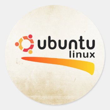Ubuntu Linux Open Source Classic Round Sticker by OutFrontProductions at Zazzle