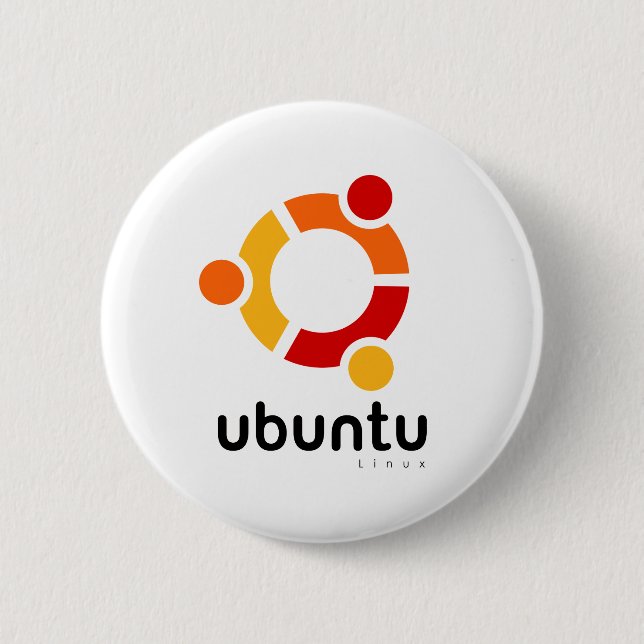 Ubuntu Linux Open Source Pinback Button (Front)