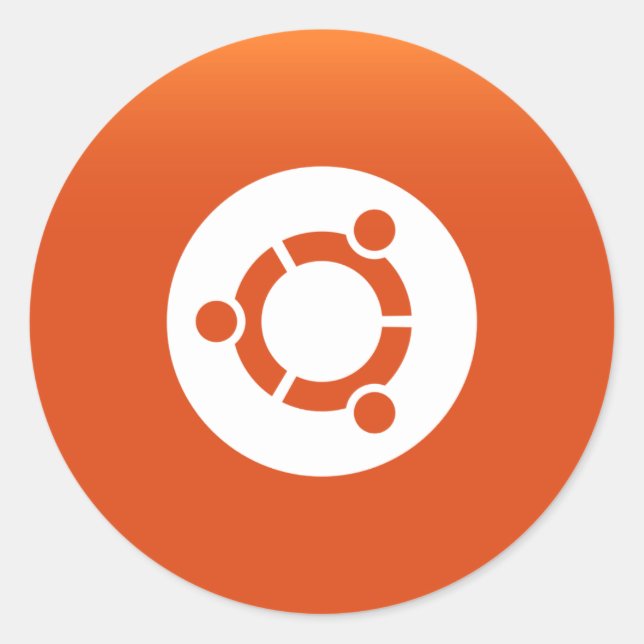 Ubuntu orange grdiant classic round sticker (Front)