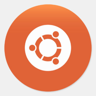 Ubuntu orange grdiant classic round sticker
