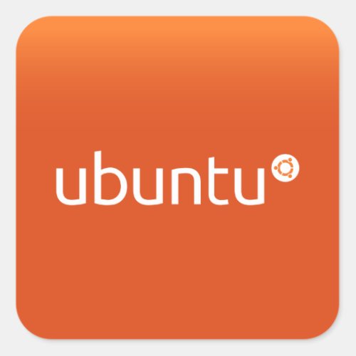 Ubuntu orange grdiant square sticker