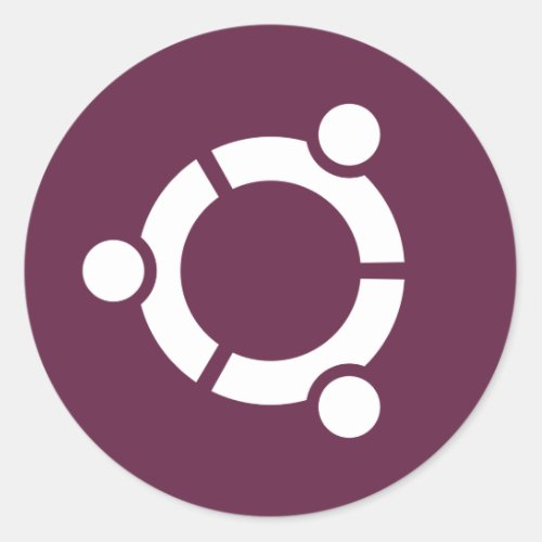 Ubuntu Purple Classic Round Sticker