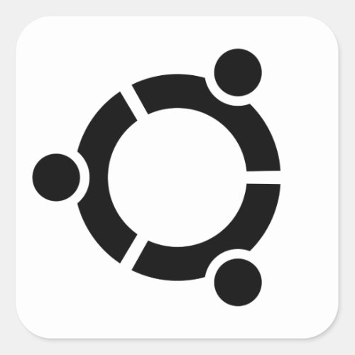 Ubuntu White sticker square