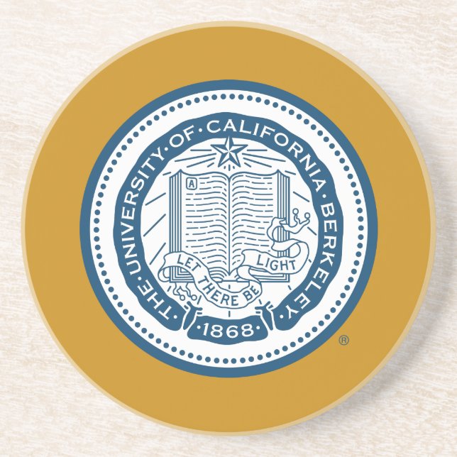 UC Berkeley School Seal Sandstone Coaster (Front)