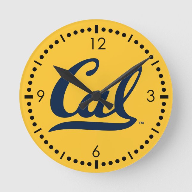 UC Berkley logo Blue Round Clock (Front)
