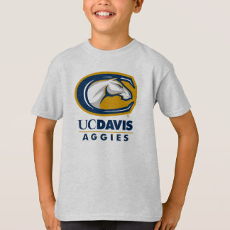 Youth White UC Davis Aggies Logo Comfort Colors T-Shirt Size: Large