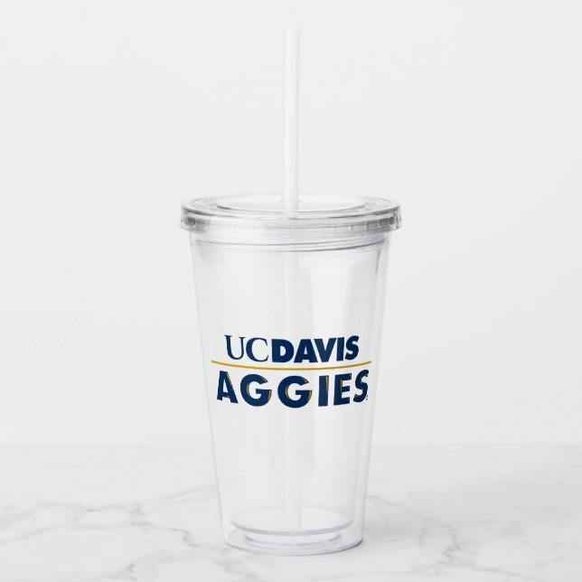 UC Davis Aggies Wordmark Acrylic Tumbler (Front)