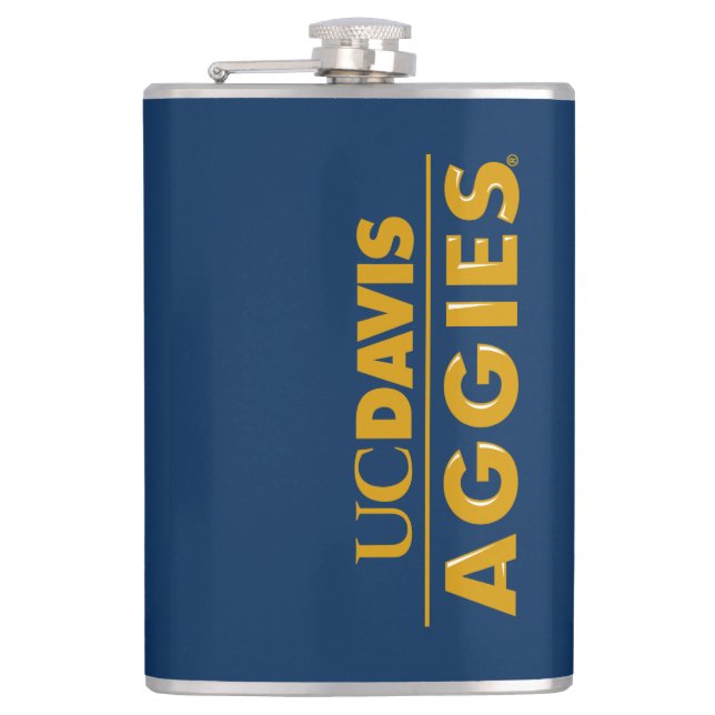 UC Davis Aggies Wordmark Flask (Front)