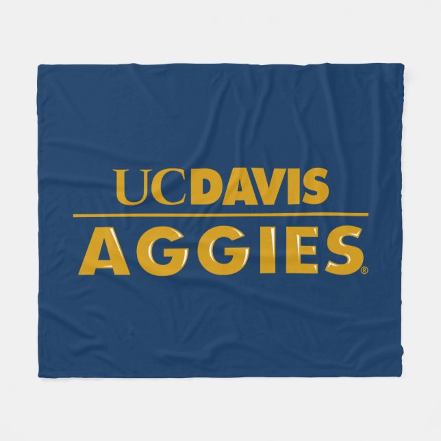 UC Davis Aggies Wordmark Fleece Blanket (Front (Horizontal))