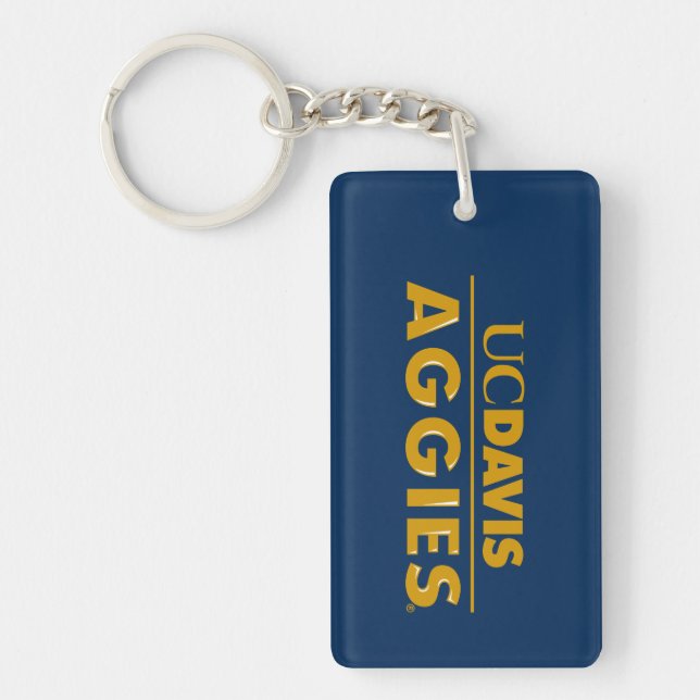 UC Davis Aggies Wordmark Keychain (Front)