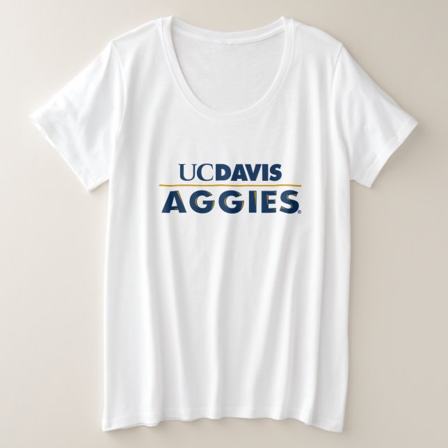 UC Davis Aggies Wordmark Plus Size T-Shirt (Design Front)